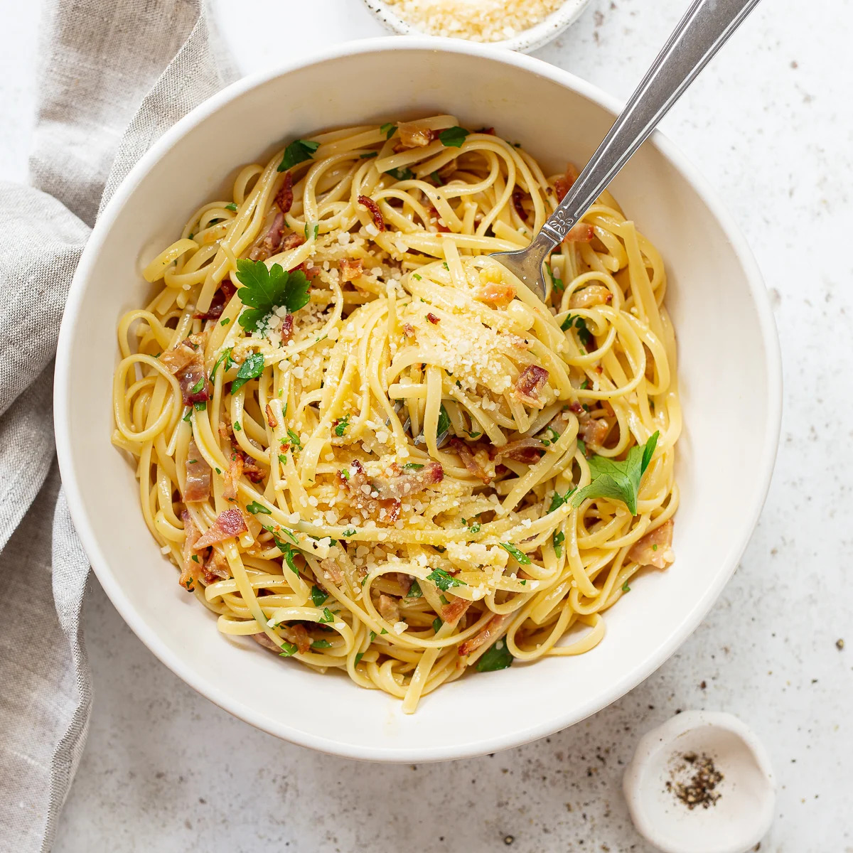 Home pasta carbonara square
