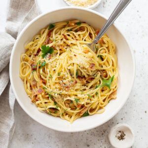 Home pasta carbonara square
